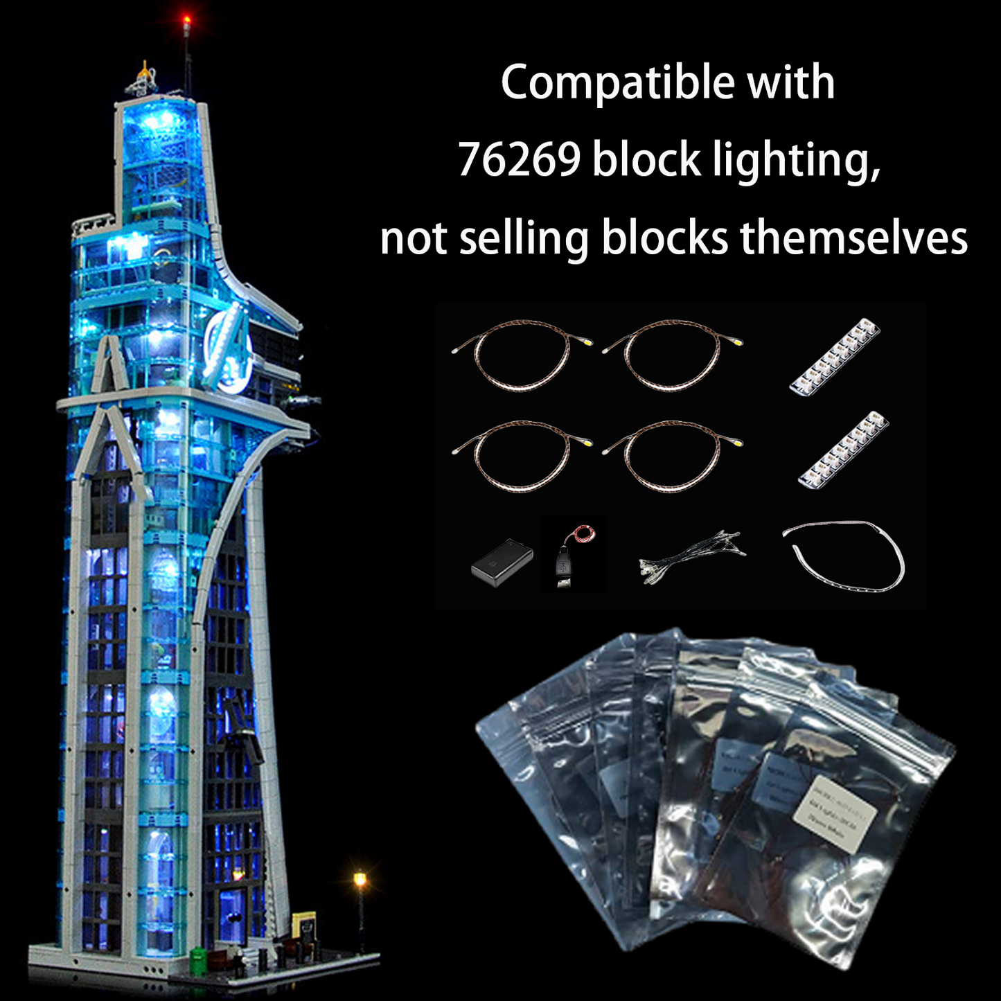 Light Kit For Avengers Tower 76269