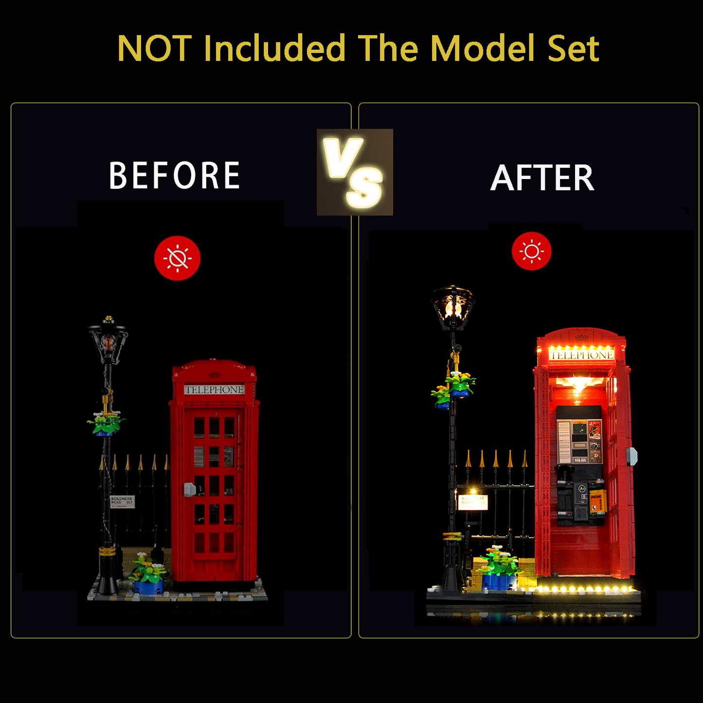 BrixSpark Light Kit for Ideas Red London Telephone Box 21347