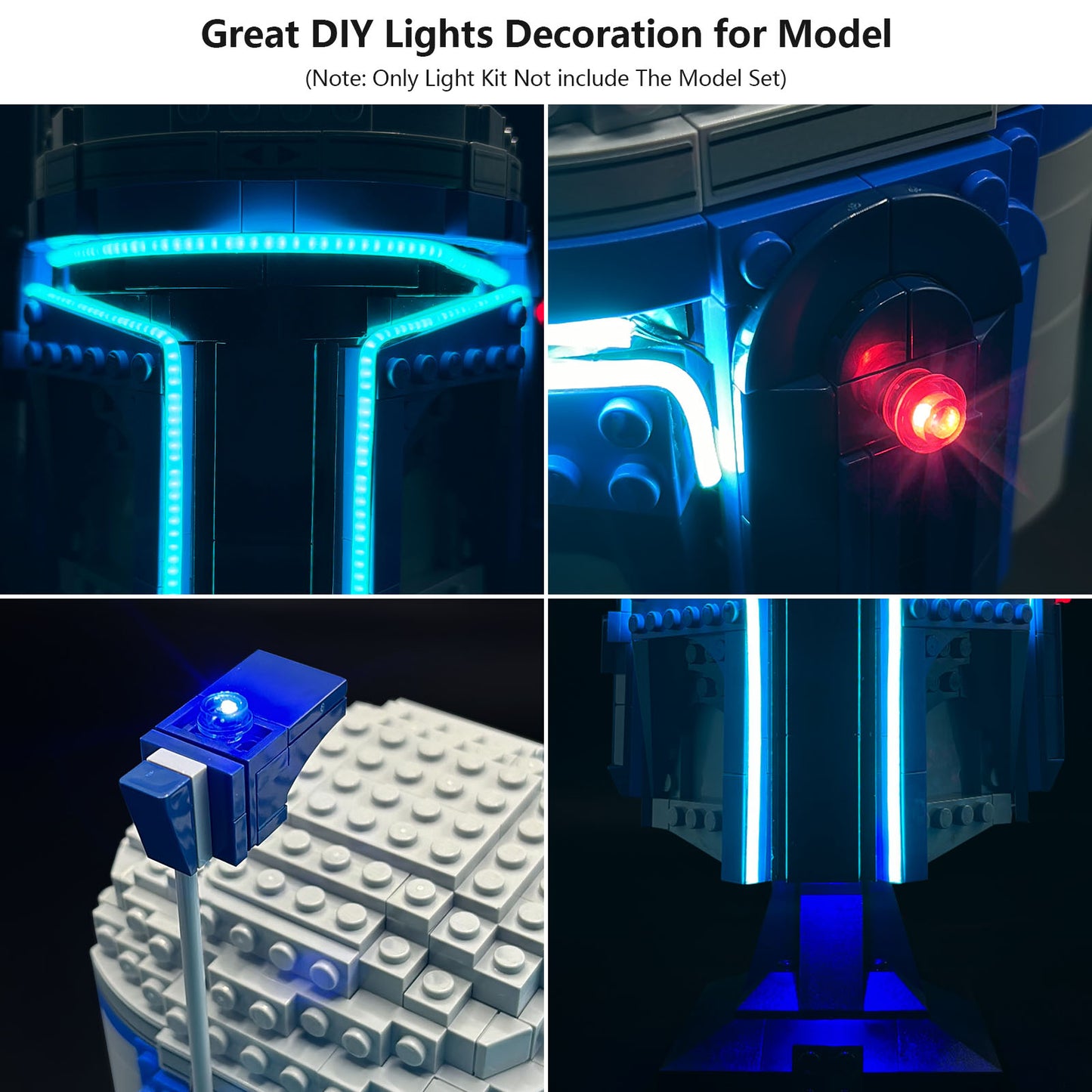 Brixspark Light Kit for  Star Wars Jango Fett™ Helmet 75408