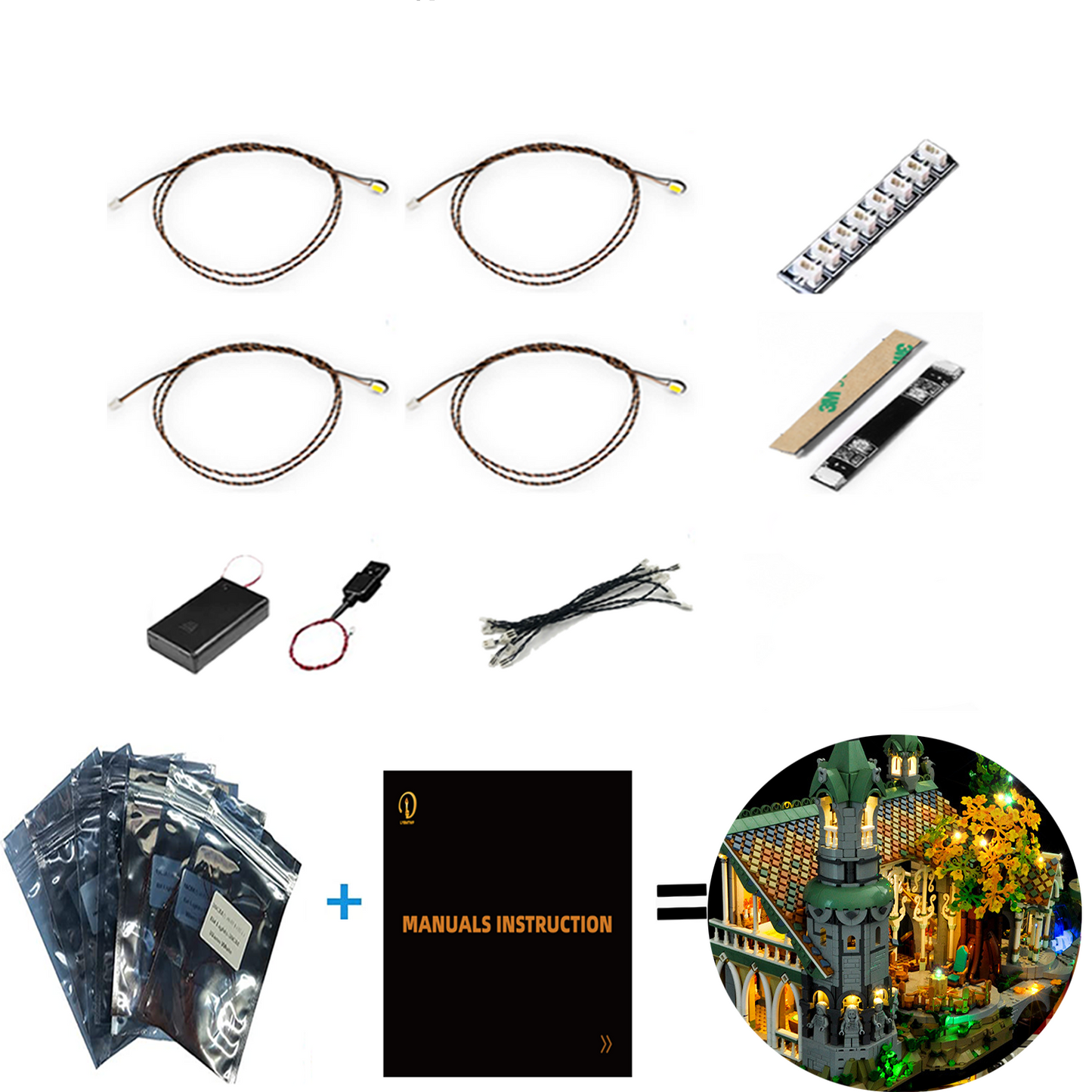 Kit d'éclairage pour LE SEIGNEUR DES ANNEAUX : RIVENDELL™ 10316