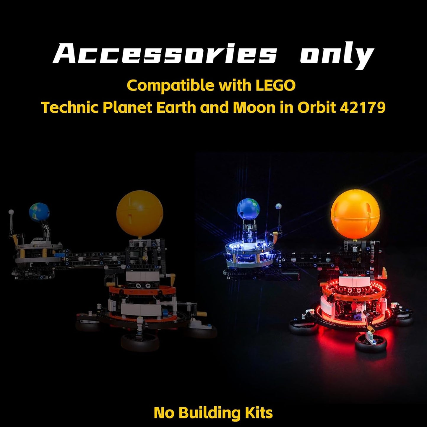 Brixspark Light Kit For Planet Earth and Moon in Orbit #42179