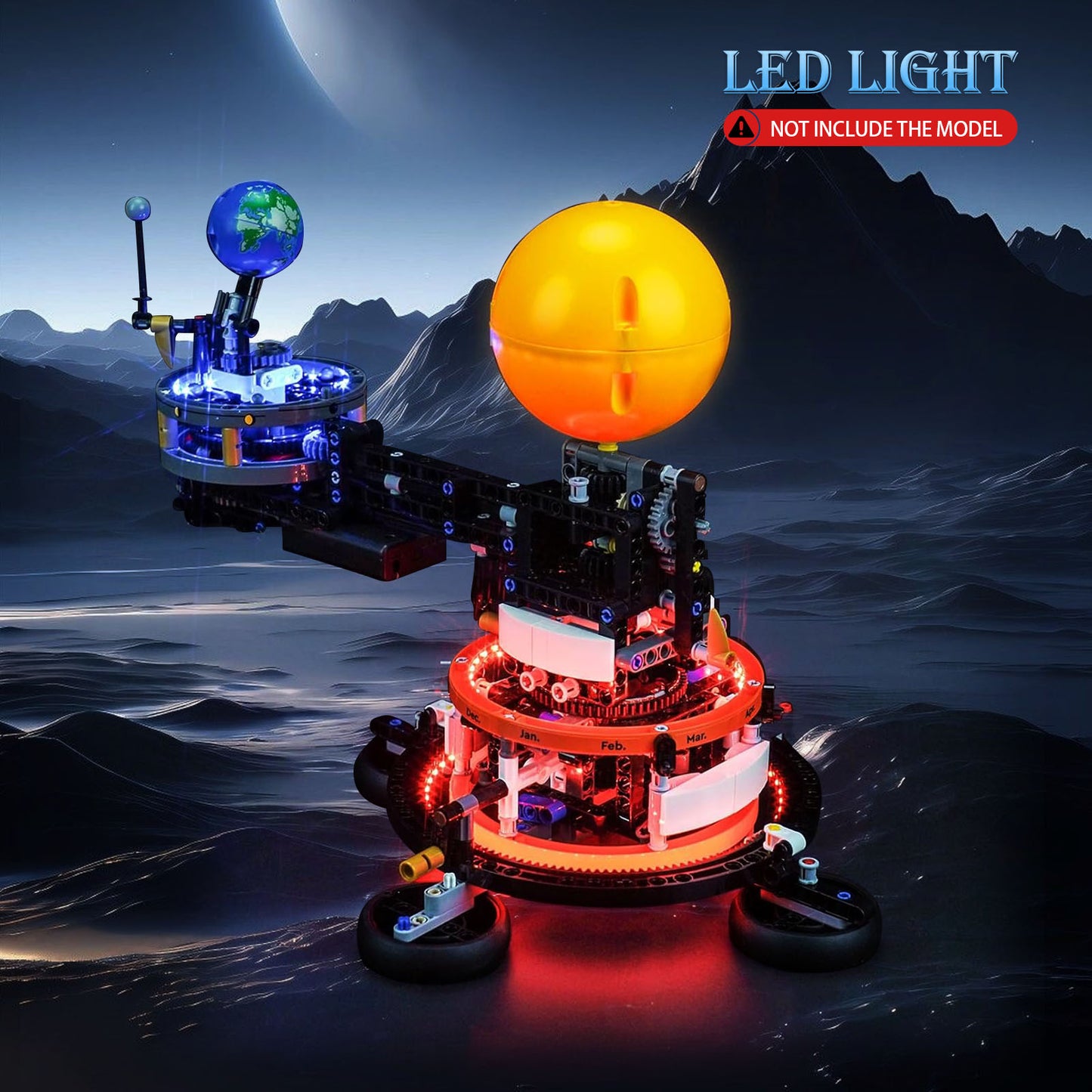 Brixspark Light Kit For Planet Earth and Moon in Orbit #42179