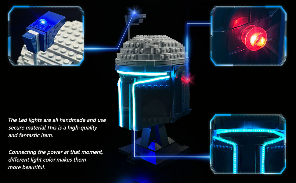 Brixspark Light Kit for  Star Wars Jango Fett™ Helmet 75408