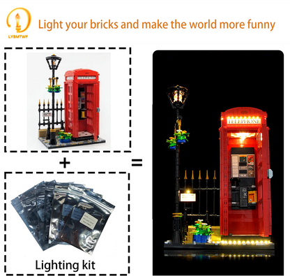 BrixSpark Light Kit for  Ideas Red London Telephone Box 21347