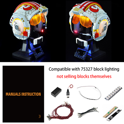 Kit d'éclairage pour casque de Luke Skywalker (Red Five) 75327 